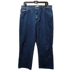 Lee Jeans Women's 14 M Blue Relaxed Straight Leg at the Waist Raw Hem 34x26